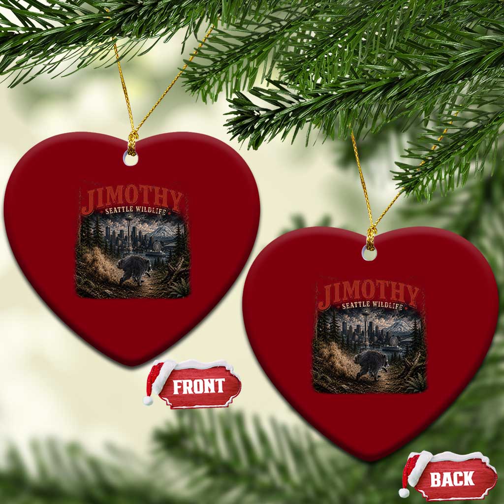 Vintage Jimothy Seattle Wildlife Raccoon Meme Ceramic Ornament