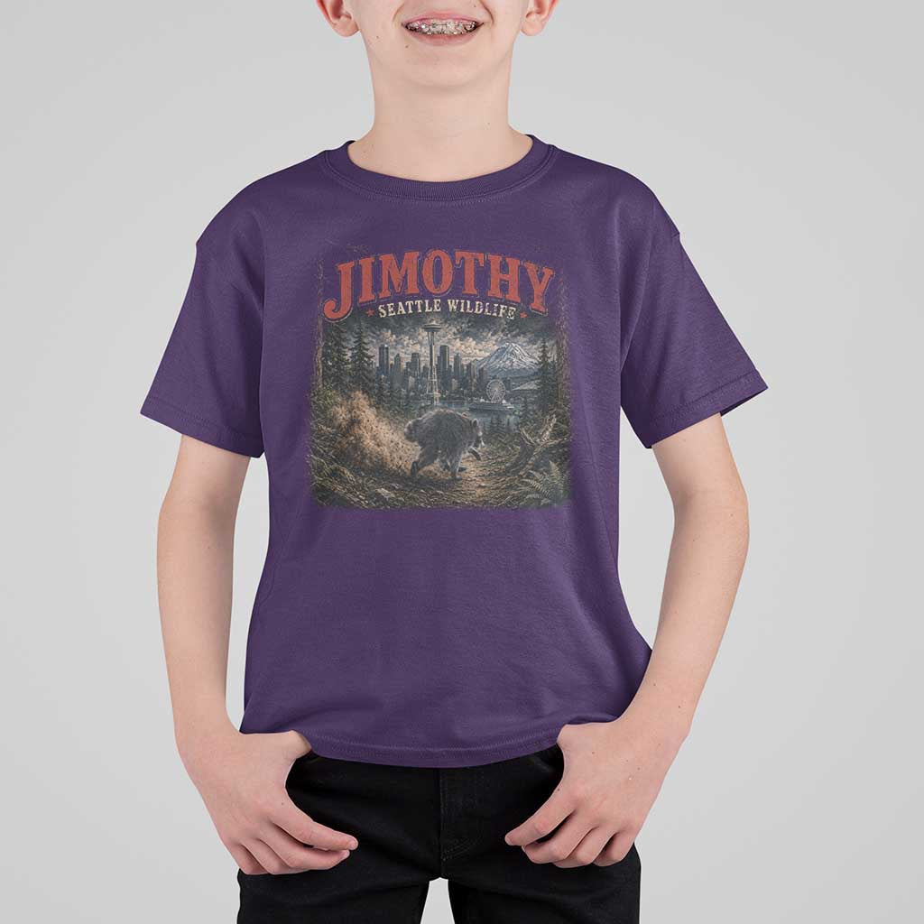 Vintage Jimothy Seattle Wildlife Raccoon Meme T Shirt For Kid