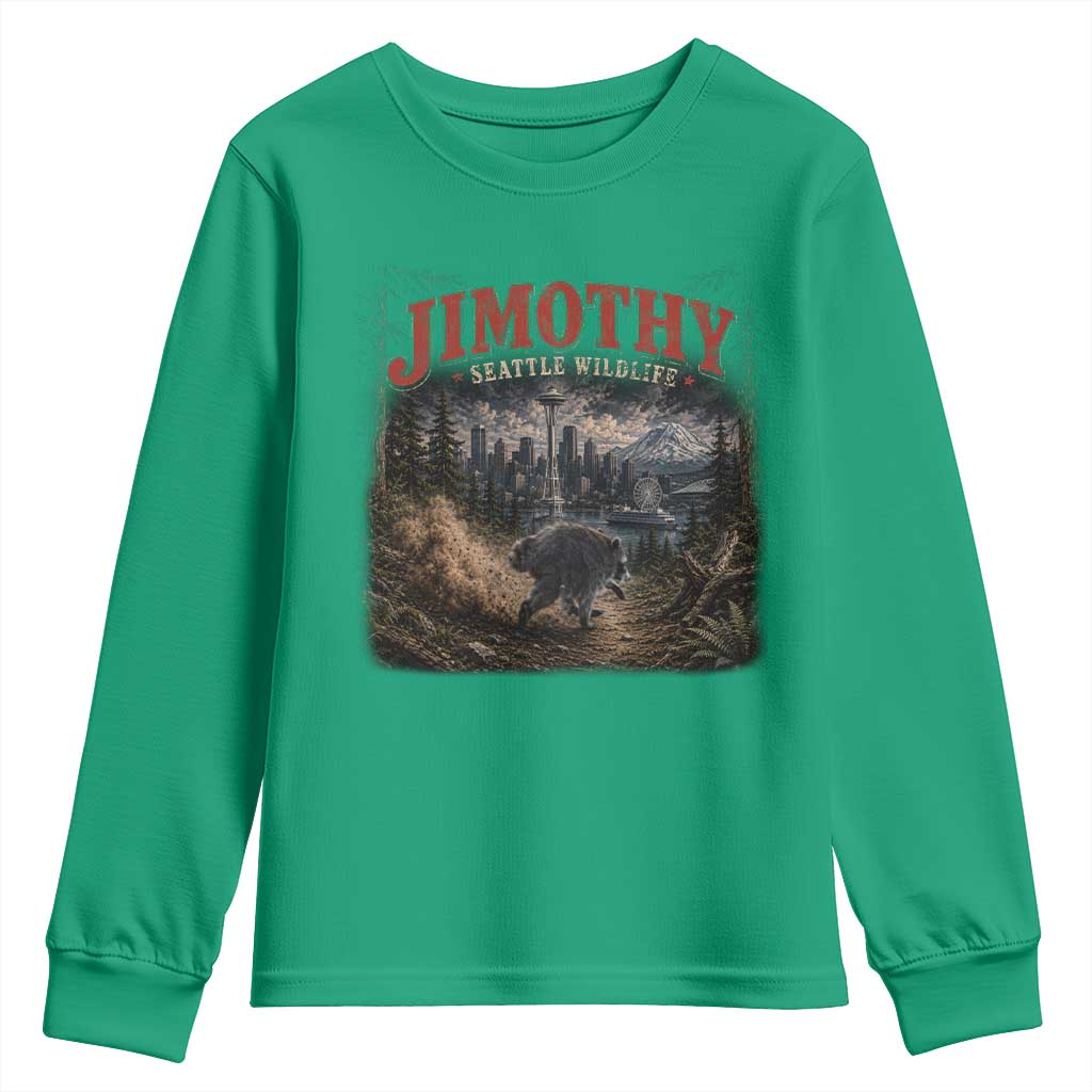 Vintage Jimothy Seattle Wildlife Raccoon Meme Youth Sweatshirt