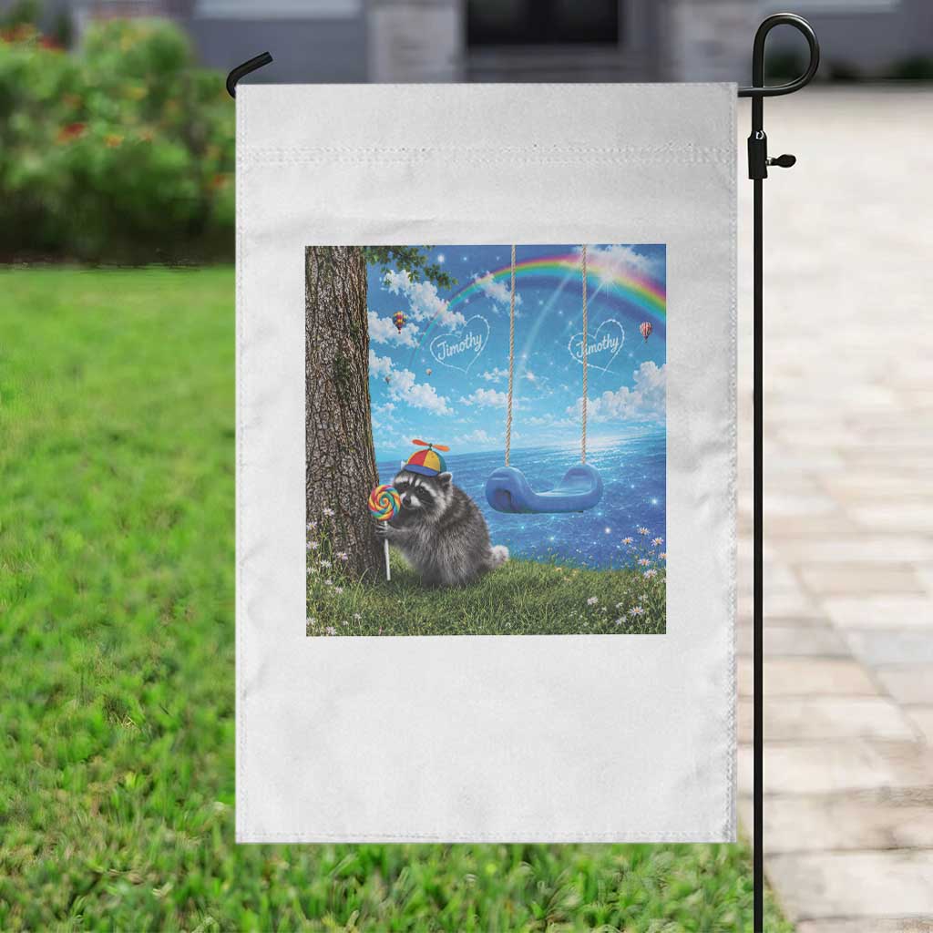 Jimothy Raccoon Dreamcore Garden Flag Seattle Trash Panda Gen Z Humor Rainbow Aesthetic