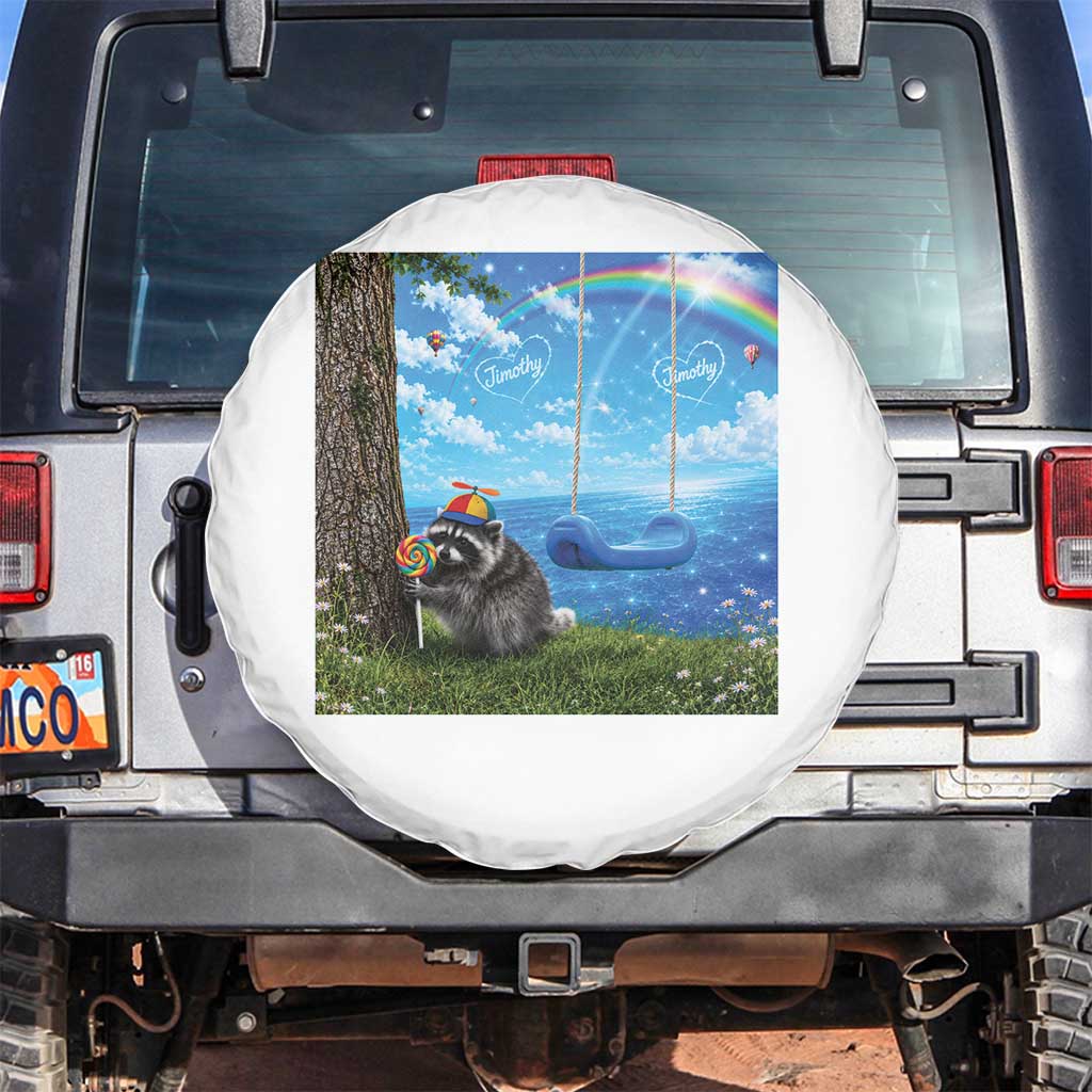 Jimothy Raccoon Dreamcore Spare Tire Cover Seattle Trash Panda Gen Z Humor Rainbow Aesthetic