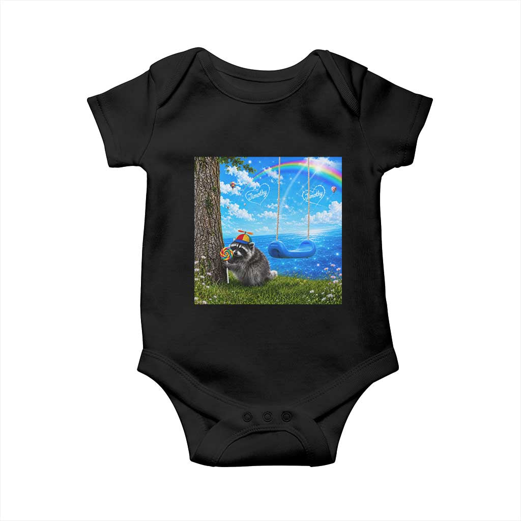 Jimothy Raccoon Dreamcore Baby Onesie Seattle Trash Panda Gen Z Humor Rainbow Aesthetic