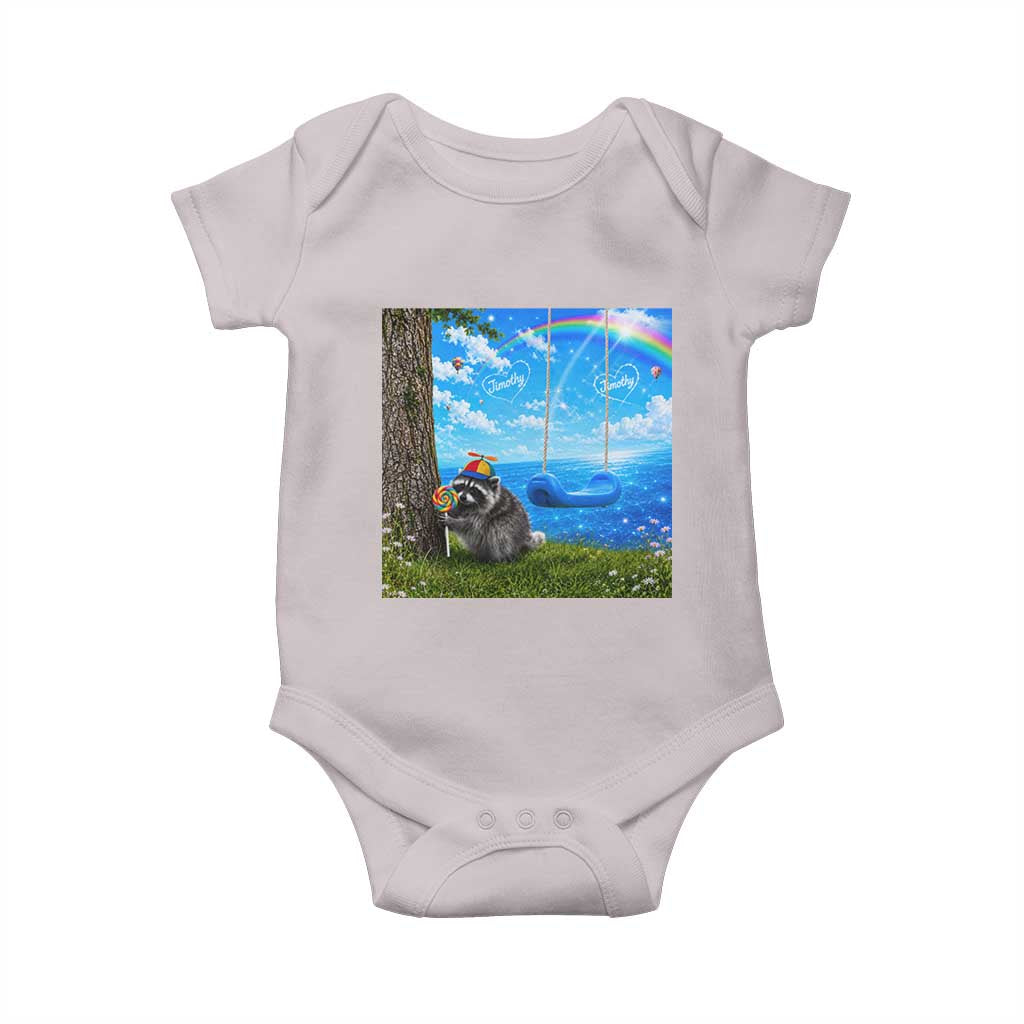 Jimothy Raccoon Dreamcore Baby Onesie Seattle Trash Panda Gen Z Humor Rainbow Aesthetic