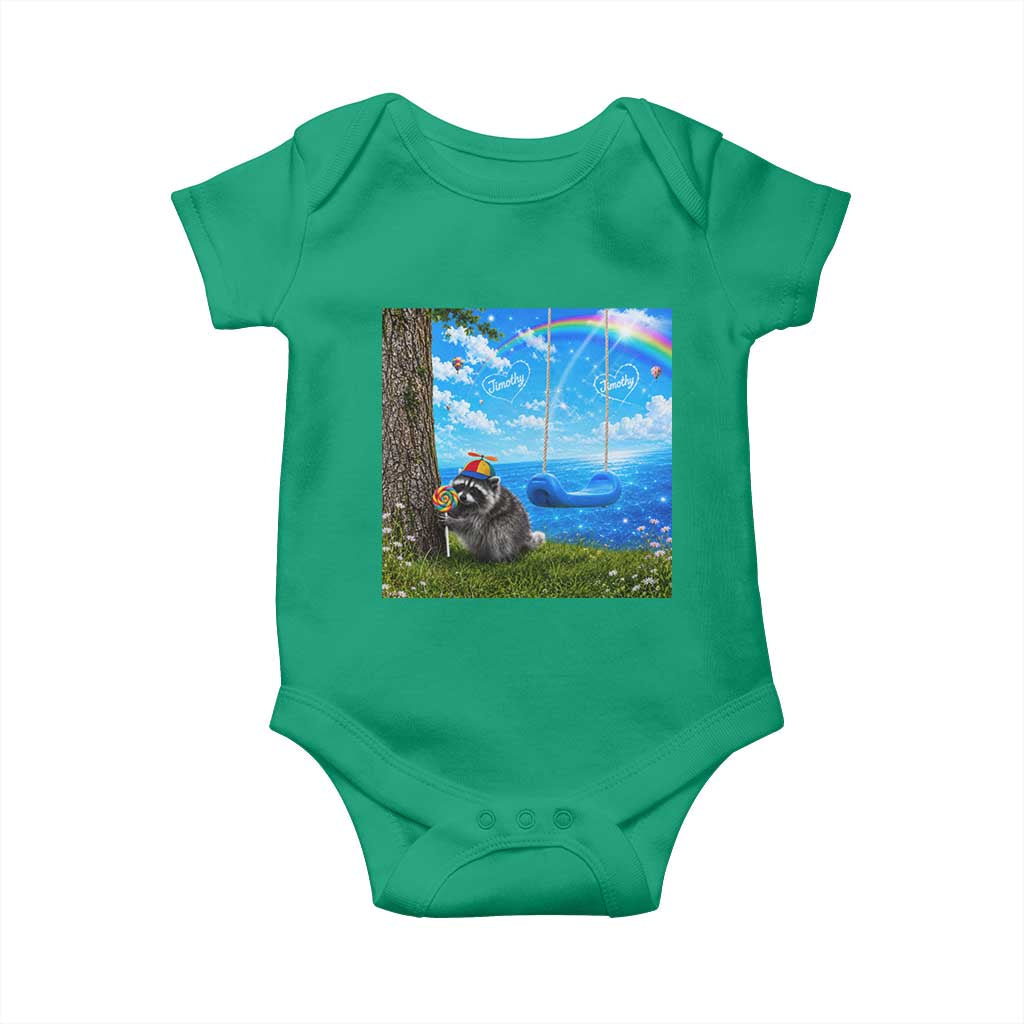 Jimothy Raccoon Dreamcore Baby Onesie Seattle Trash Panda Gen Z Humor Rainbow Aesthetic
