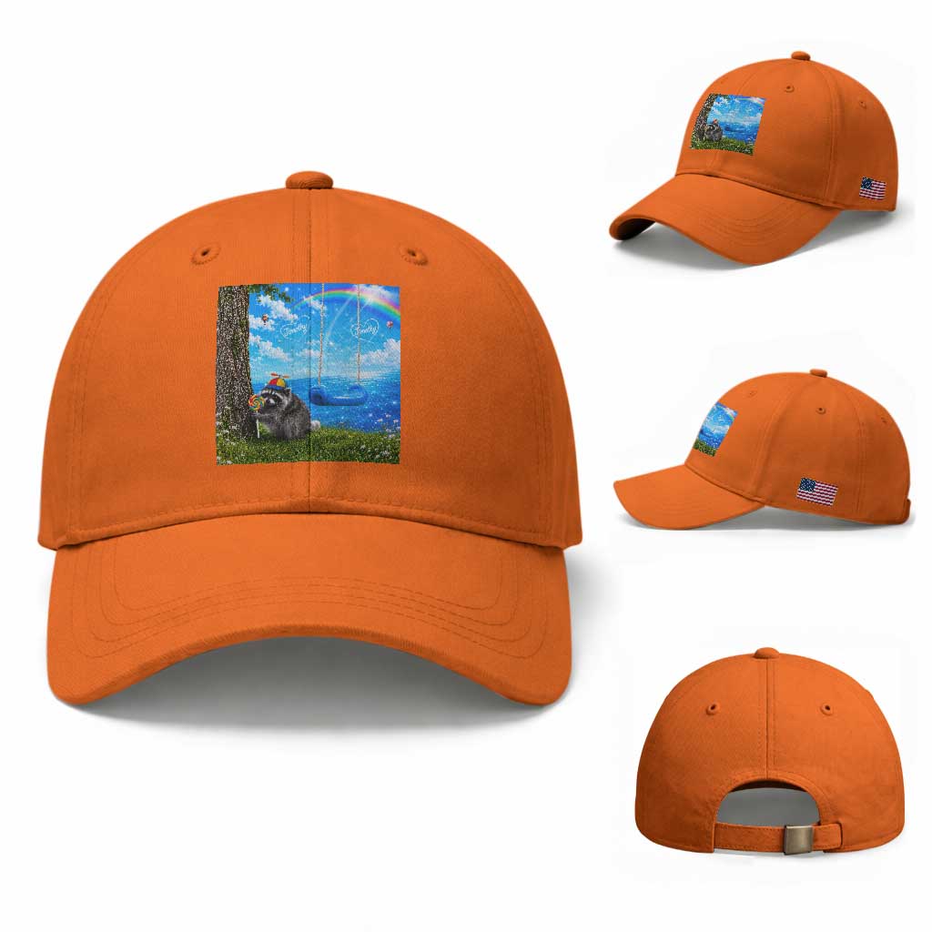 Jimothy Raccoon Dreamcore Baseball Cap Seattle Trash Panda Gen Z Humor Rainbow Aesthetic