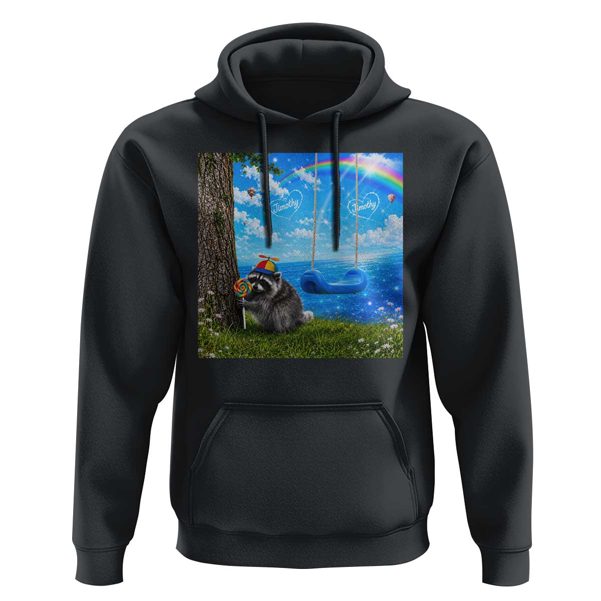 Jimothy Raccoon Dreamcore Hoodie Seattle Trash Panda Gen Z Humor Rainbow Aesthetic