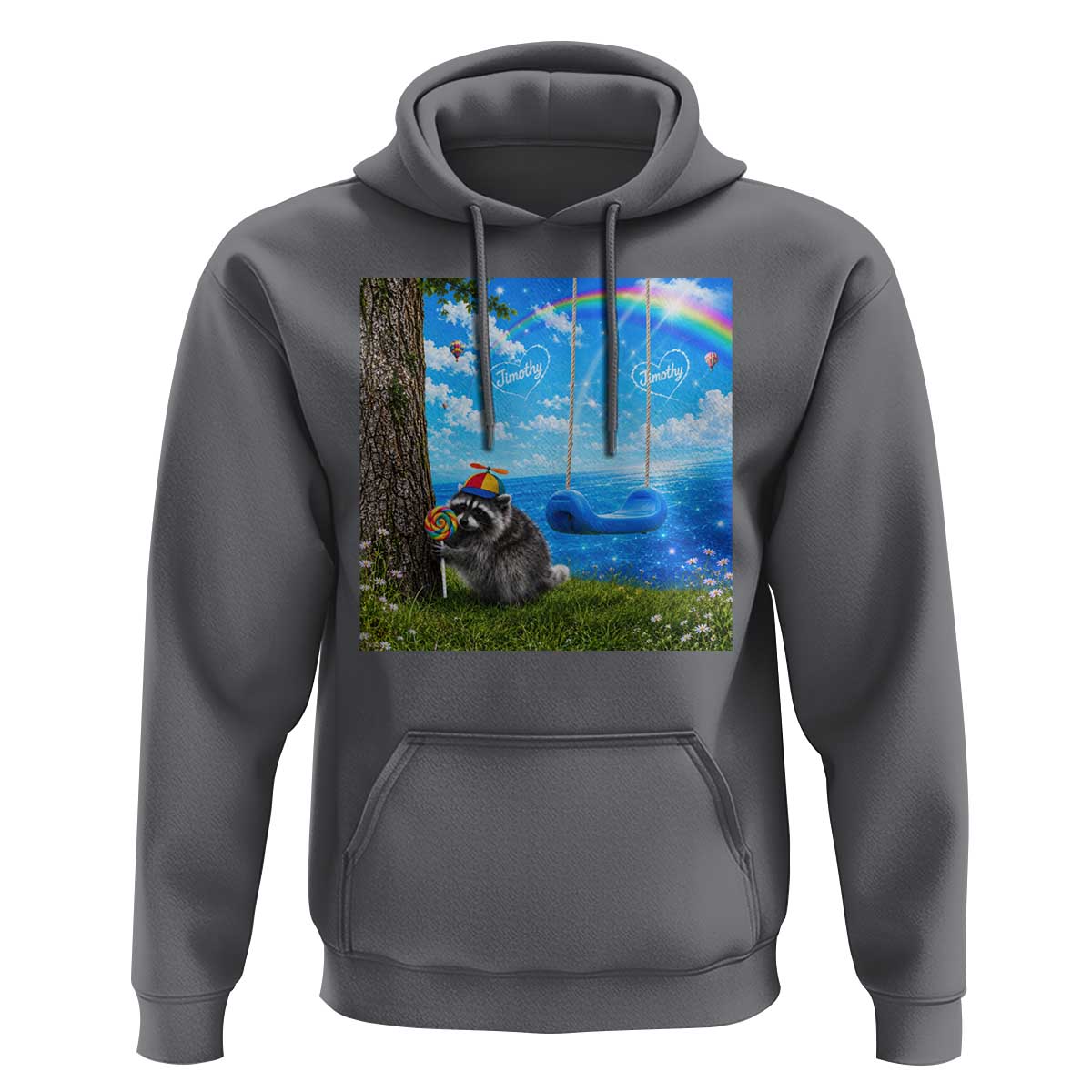 Jimothy Raccoon Dreamcore Hoodie Seattle Trash Panda Gen Z Humor Rainbow Aesthetic