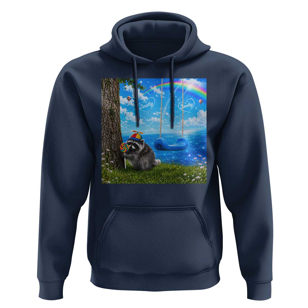Jimothy Raccoon Dreamcore Hoodie Seattle Trash Panda Gen Z Humor Rainbow Aesthetic