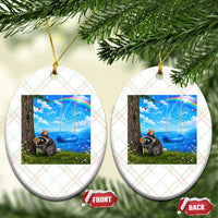 Jimothy Raccoon Dreamcore Ceramic Ornament Seattle Trash Panda Gen Z Humor Rainbow Aesthetic