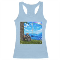 Jimothy Raccoon Dreamcore Racerback Tank Top Seattle Trash Panda Gen Z Humor Rainbow Aesthetic