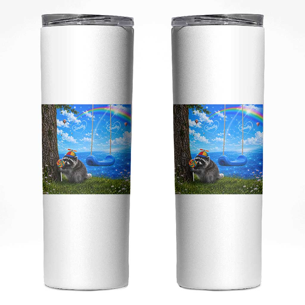 Jimothy Raccoon Dreamcore Skinny Tumbler Seattle Trash Panda Gen Z Humor Rainbow Aesthetic