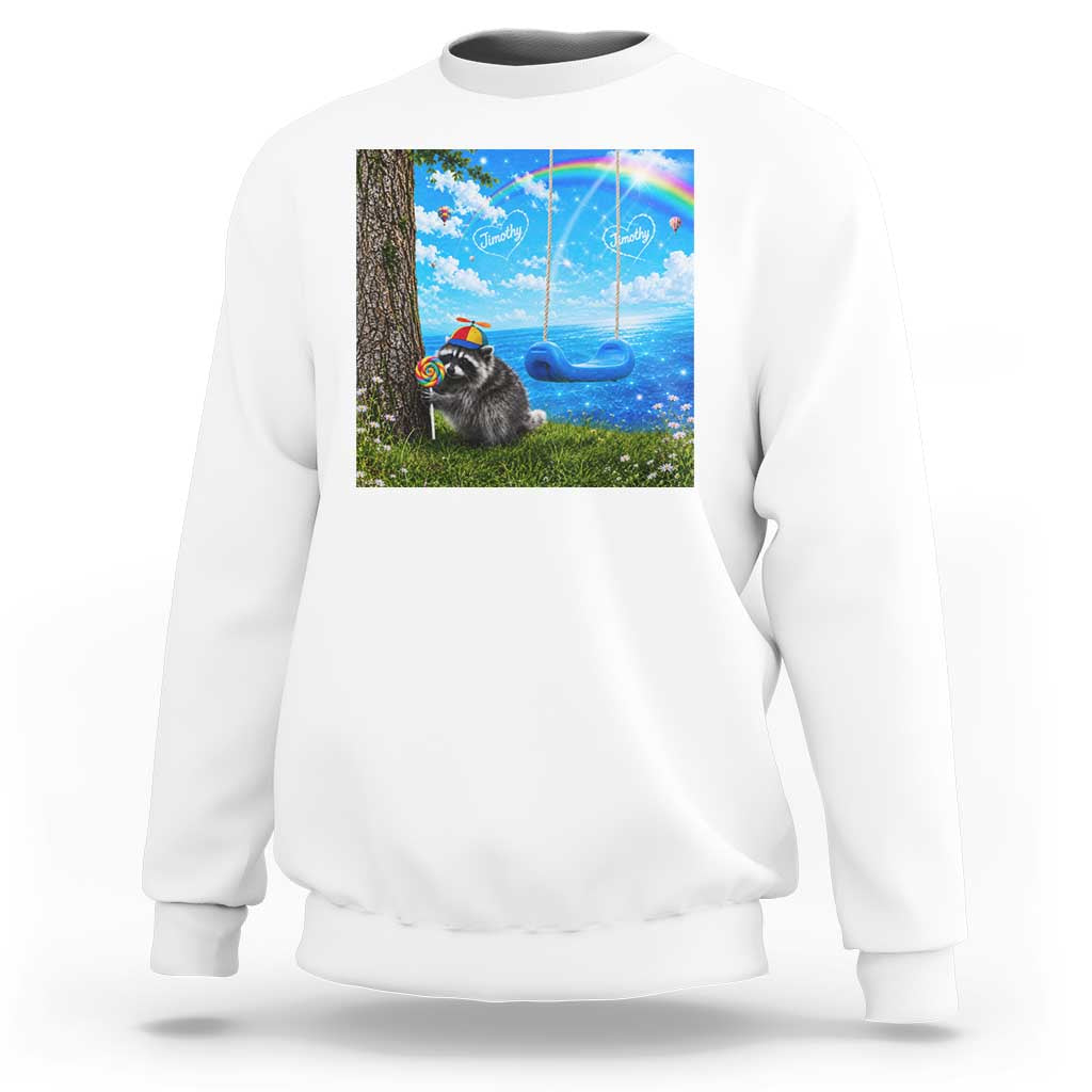 Jimothy Raccoon Dreamcore Sweatshirt Seattle Trash Panda Gen Z Humor Rainbow Aesthetic