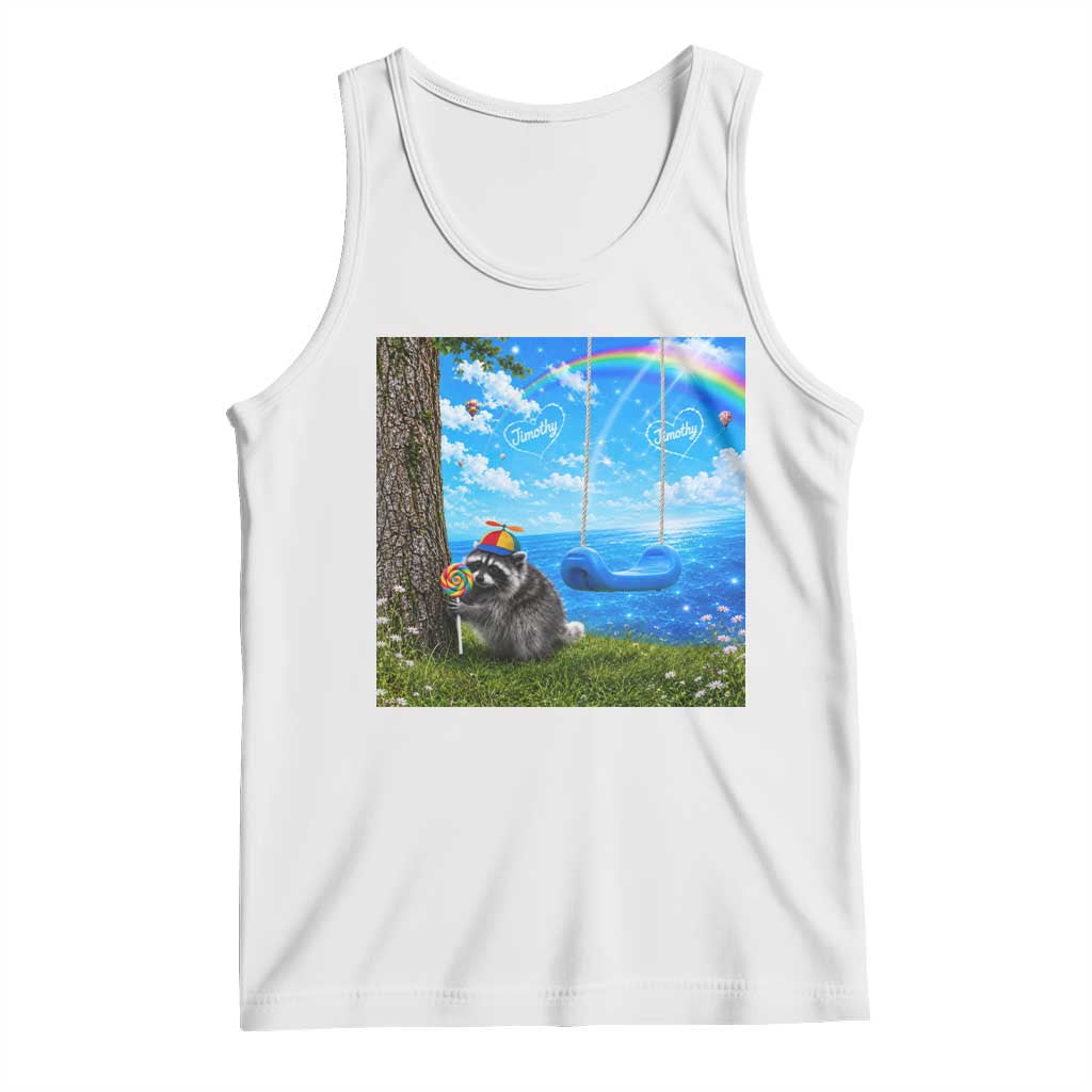 Jimothy Raccoon Dreamcore Tank Top Seattle Trash Panda Gen Z Humor Rainbow Aesthetic