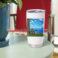 Jimothy Raccoon Dreamcore Tumbler Cup Seattle Trash Panda Gen Z Humor Rainbow Aesthetic