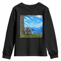 Jimothy Raccoon Dreamcore Youth Sweatshirt Seattle Trash Panda Gen Z Humor Rainbow Aesthetic