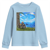 Jimothy Raccoon Dreamcore Youth Sweatshirt Seattle Trash Panda Gen Z Humor Rainbow Aesthetic