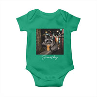 Jimothy Raccoon Drinking Iced Coffee Night City Aesthetic Baby Onesie