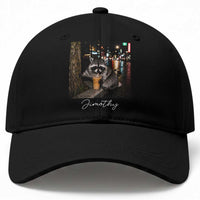 Jimothy Raccoon Drinking Iced Coffee Night City Aesthetic Baseball Cap