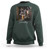 Jimothy Raccoon Drinking Iced Coffee Night City Aesthetic Sweatshirt