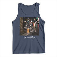 Jimothy Raccoon Drinking Iced Coffee Night City Aesthetic Tank Top