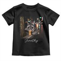 Jimothy Raccoon Drinking Iced Coffee Night City Aesthetic Toddler T Shirt