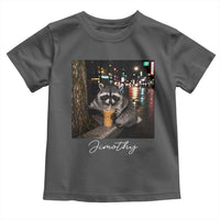 Jimothy Raccoon Drinking Iced Coffee Night City Aesthetic Toddler T Shirt
