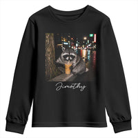 Jimothy Raccoon Drinking Iced Coffee Night City Aesthetic Youth Sweatshirt