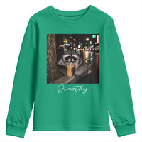 Jimothy Raccoon Drinking Iced Coffee Night City Aesthetic Youth Sweatshirt