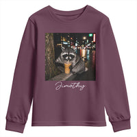 Jimothy Raccoon Drinking Iced Coffee Night City Aesthetic Youth Sweatshirt