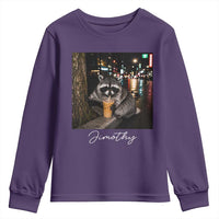 Jimothy Raccoon Drinking Iced Coffee Night City Aesthetic Youth Sweatshirt