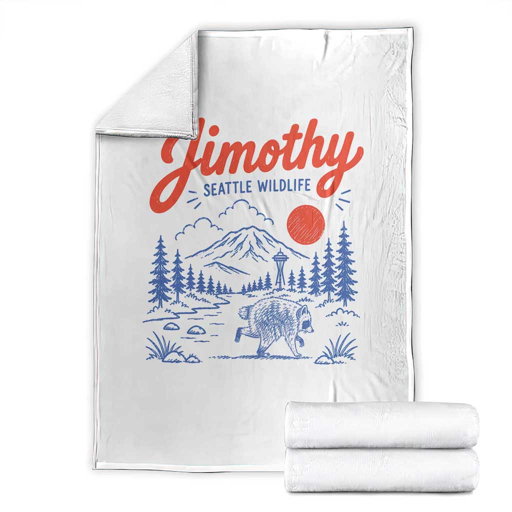 Jimothy Seattle Raccoon Throw Blanket Vintage Graphic Viral Short Spine Trash Panda Wildlife