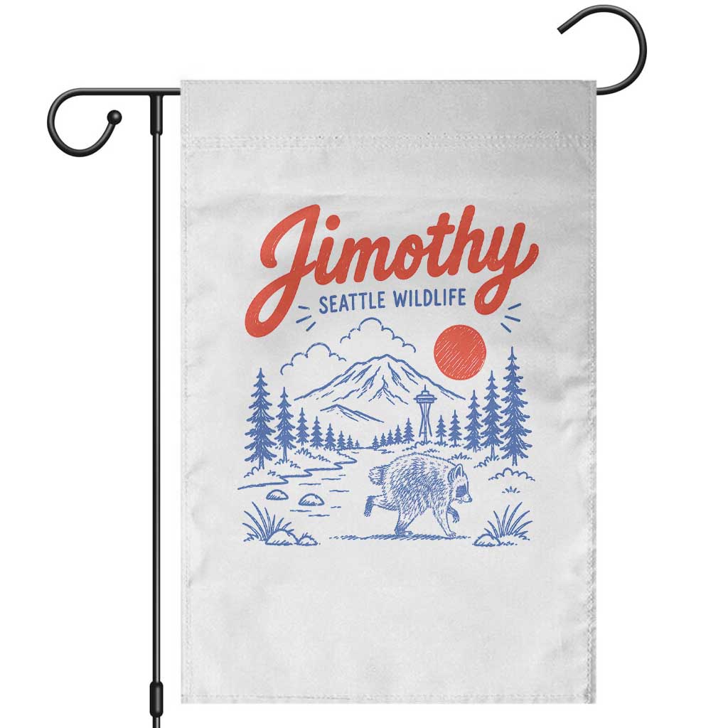Jimothy Seattle Raccoon Garden Flag Vintage Graphic Viral Short Spine Trash Panda Wildlife