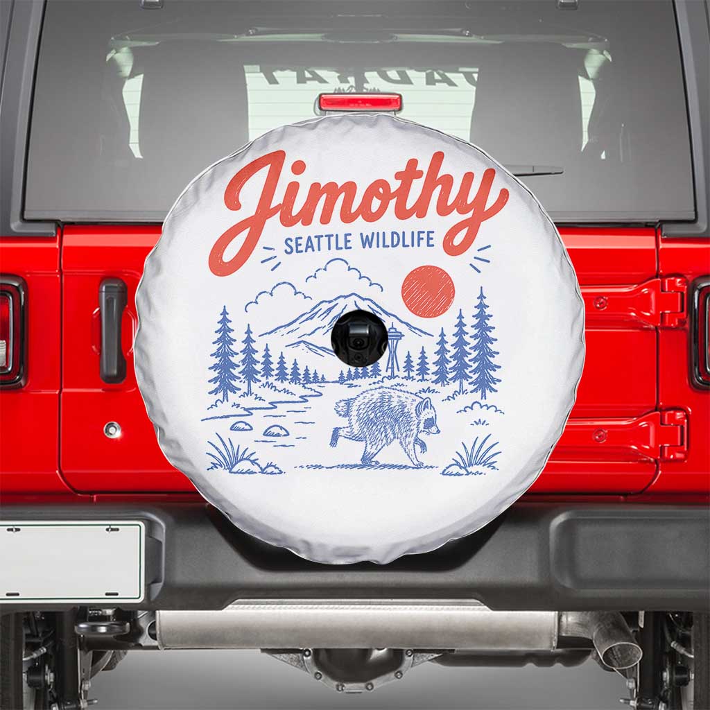 Jimothy Seattle Raccoon Spare Tire Cover Vintage Graphic Viral Short Spine Trash Panda Wildlife