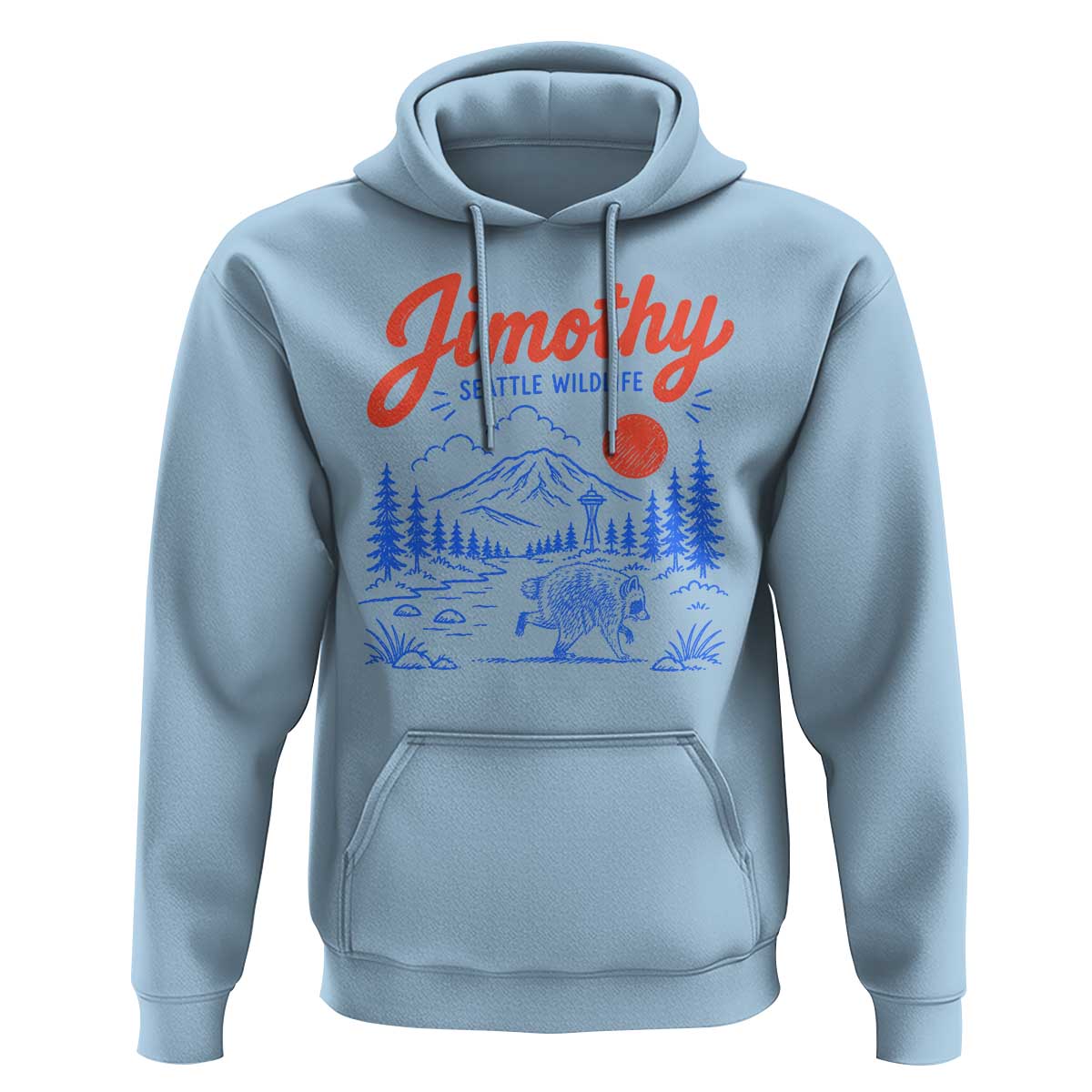 Jimothy Seattle Raccoon Hoodie Vintage Graphic Viral Short Spine Trash Panda Wildlife