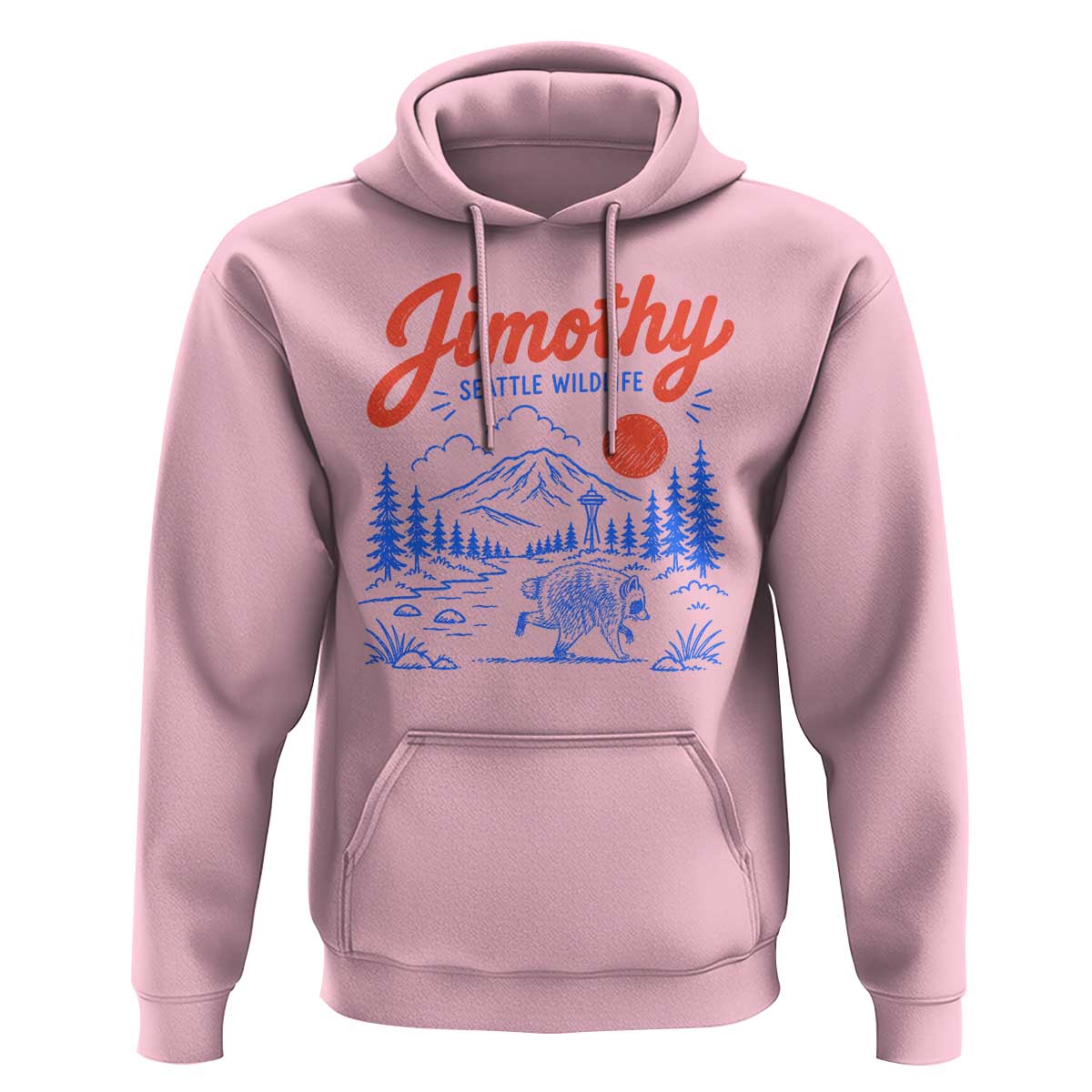 Jimothy Seattle Raccoon Hoodie Vintage Graphic Viral Short Spine Trash Panda Wildlife