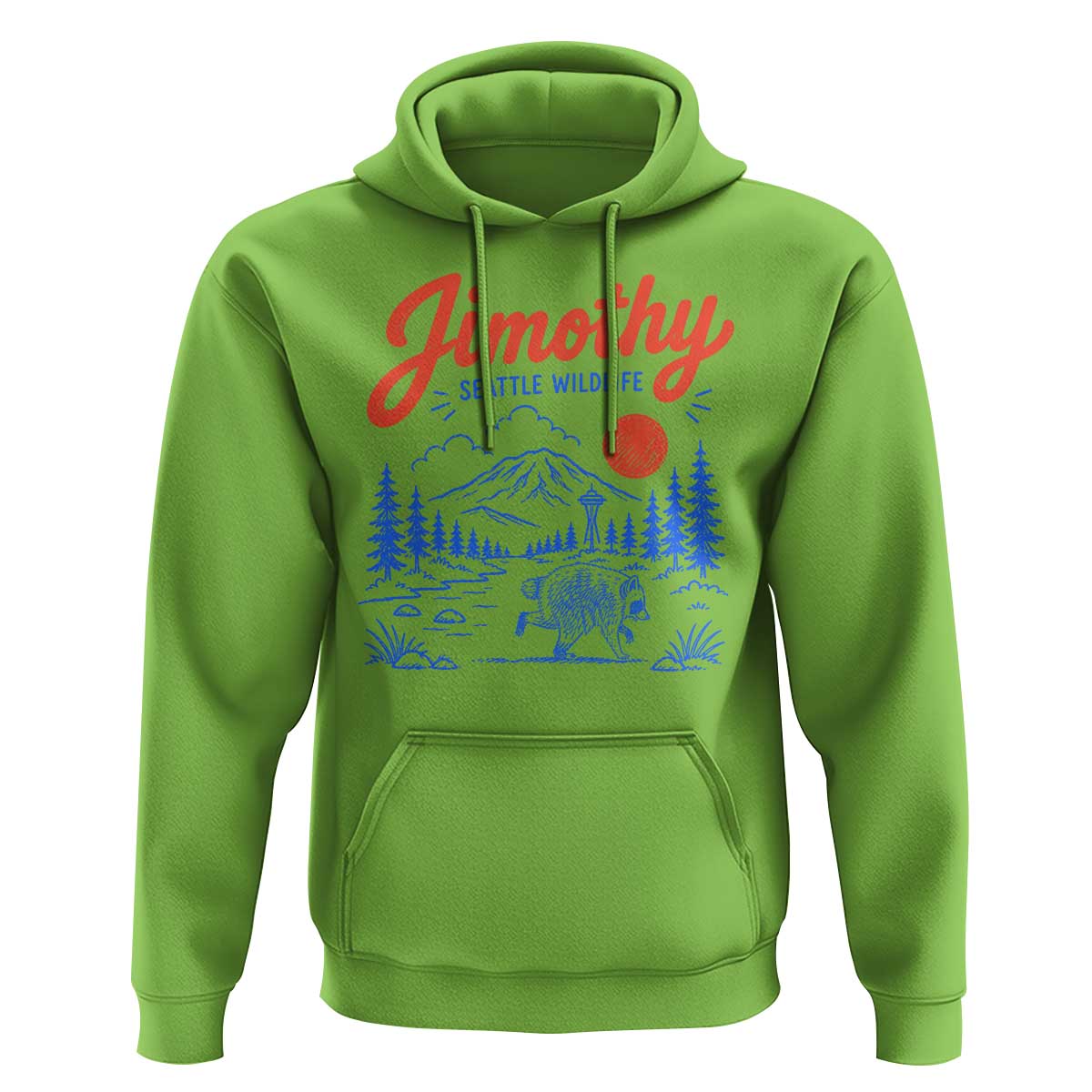 Jimothy Seattle Raccoon Hoodie Vintage Graphic Viral Short Spine Trash Panda Wildlife