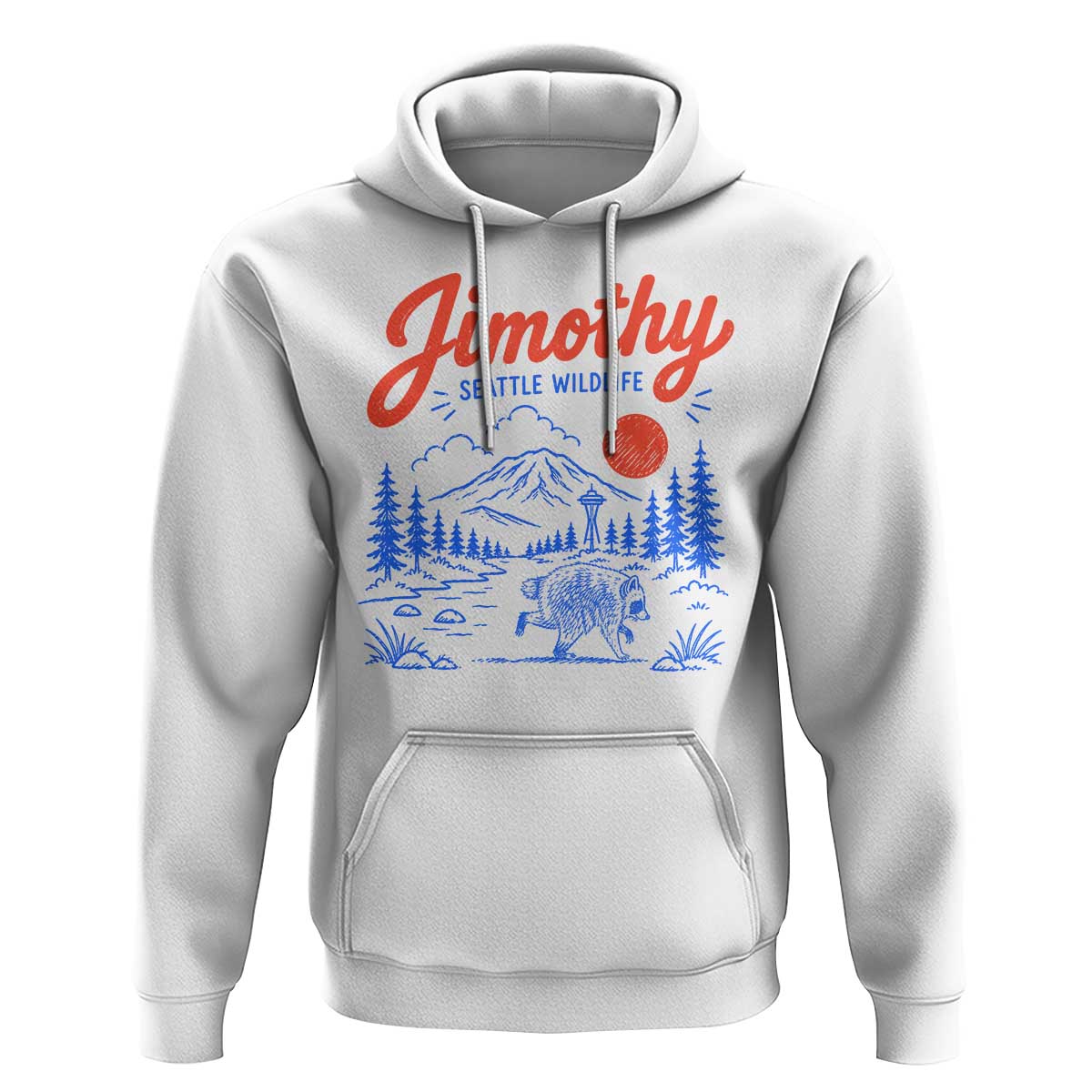 Jimothy Seattle Raccoon Hoodie Vintage Graphic Viral Short Spine Trash Panda Wildlife