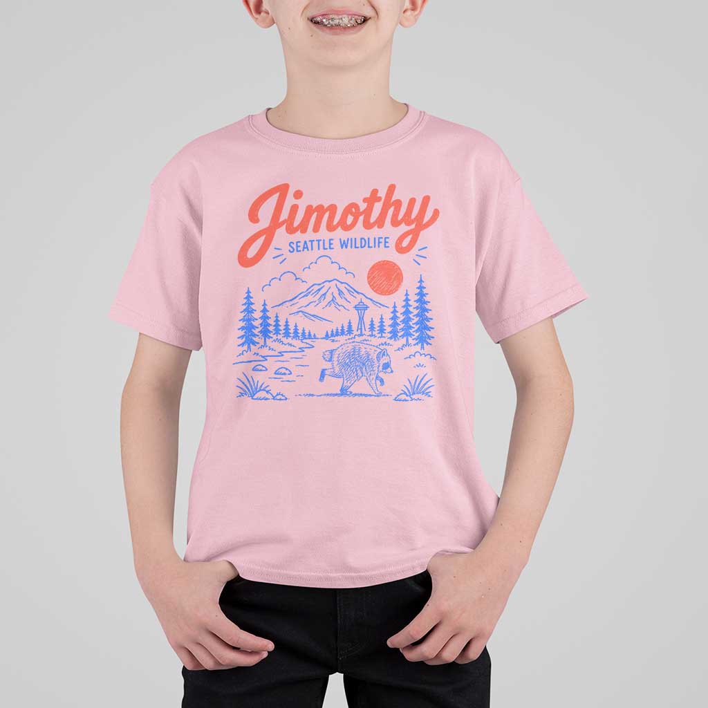 Jimothy Seattle Raccoon T Shirt For Kid Vintage Graphic Viral Short Spine Trash Panda Wildlife