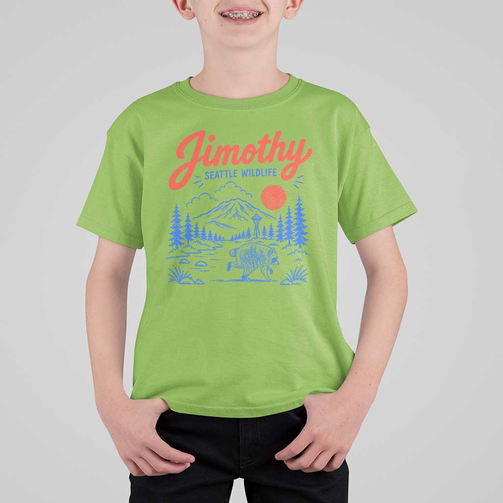 Jimothy Seattle Raccoon T Shirt For Kid Vintage Graphic Viral Short Spine Trash Panda Wildlife