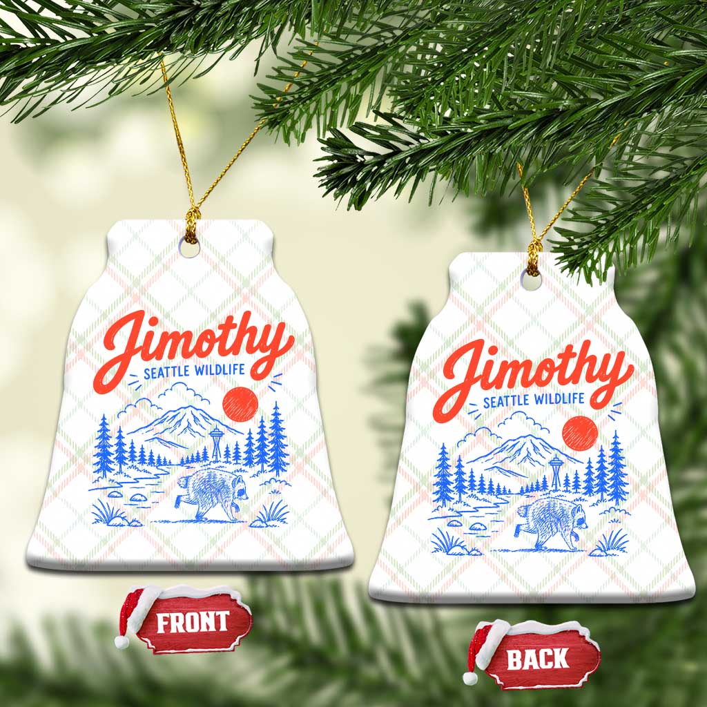 Jimothy Seattle Raccoon Ceramic Ornament Vintage Graphic Viral Short Spine Trash Panda Wildlife