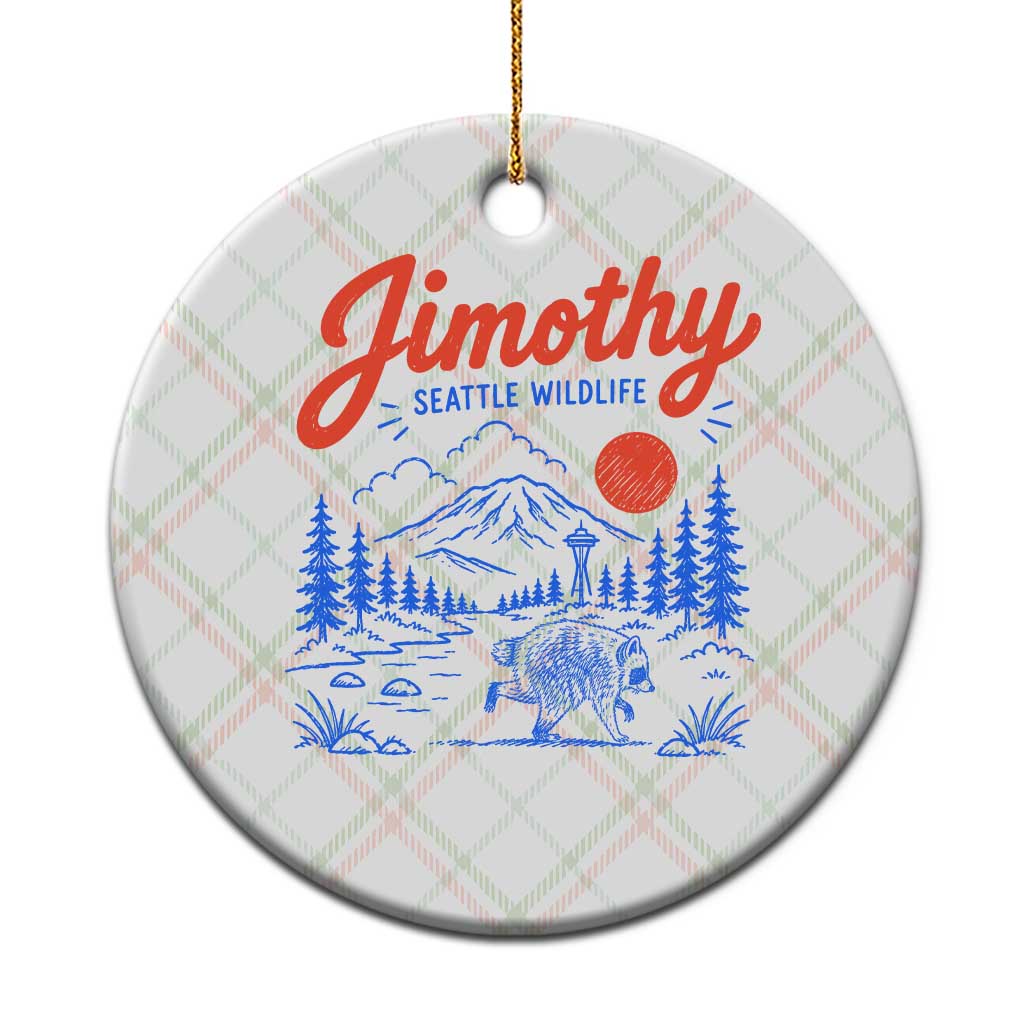 Jimothy Seattle Raccoon Ceramic Ornament Vintage Graphic Viral Short Spine Trash Panda Wildlife