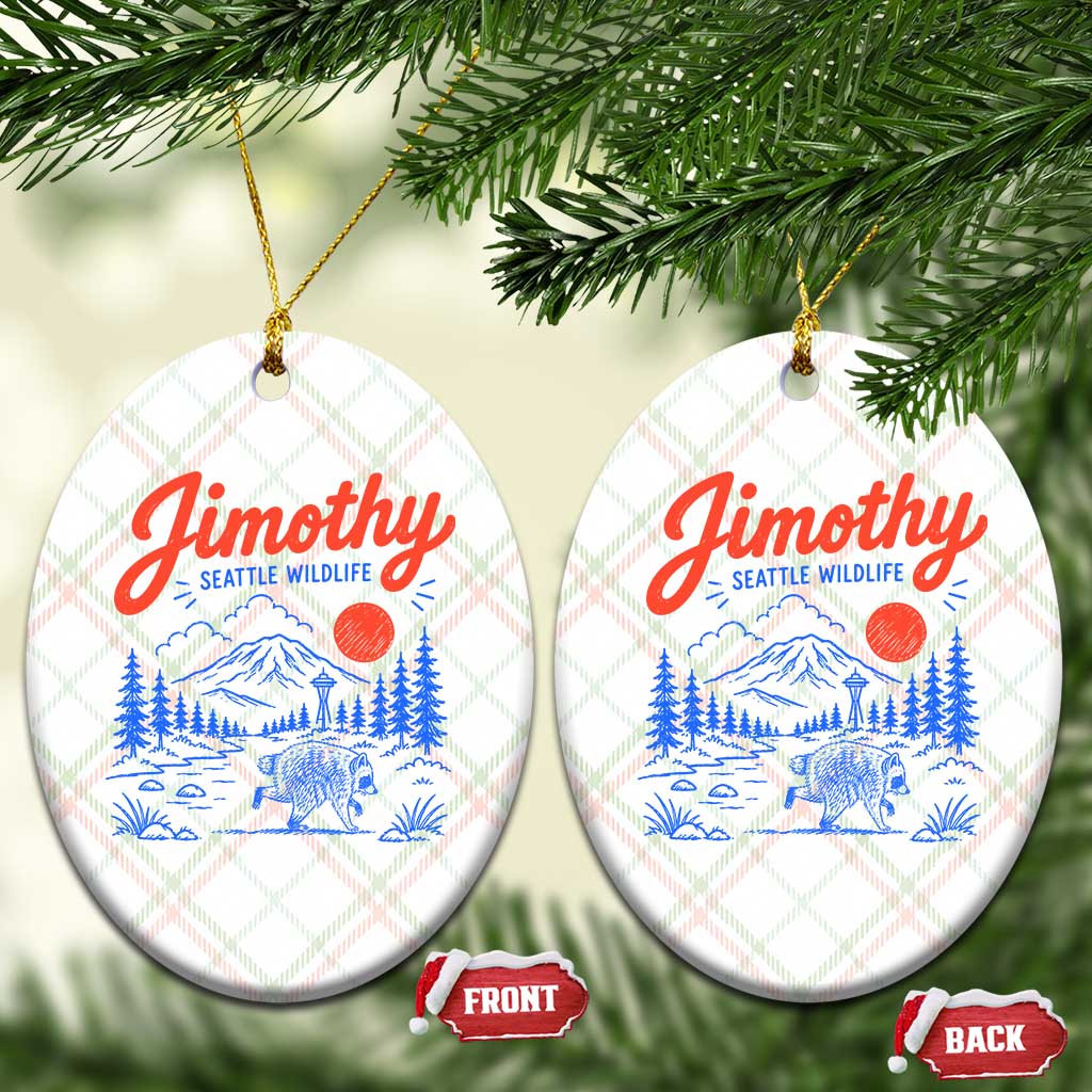 Jimothy Seattle Raccoon Ceramic Ornament Vintage Graphic Viral Short Spine Trash Panda Wildlife