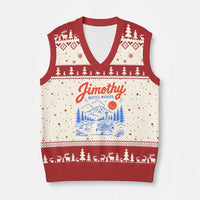 Jimothy Seattle Raccoon V-Neck Knit Sweater Vest Vintage Graphic Viral Short Spine Trash Panda Wildlife