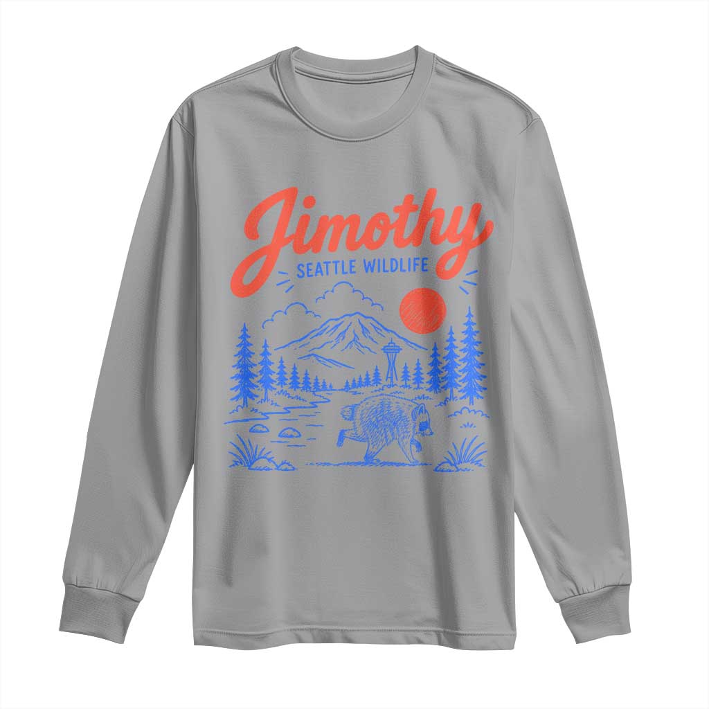 Jimothy Seattle Raccoon Long Sleeve Shirt Vintage Graphic Viral Short Spine Trash Panda Wildlife
