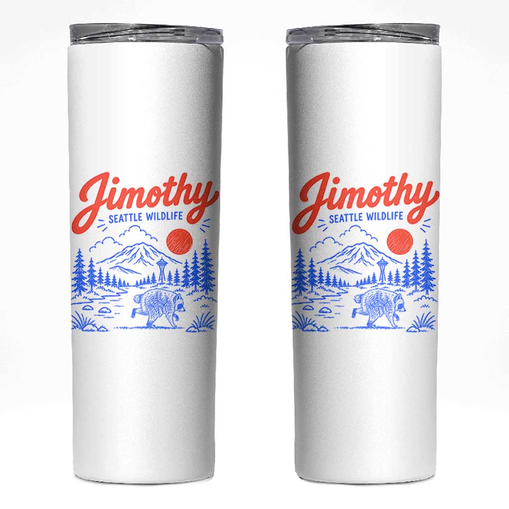 Jimothy Seattle Raccoon Skinny Tumbler Vintage Graphic Viral Short Spine Trash Panda Wildlife