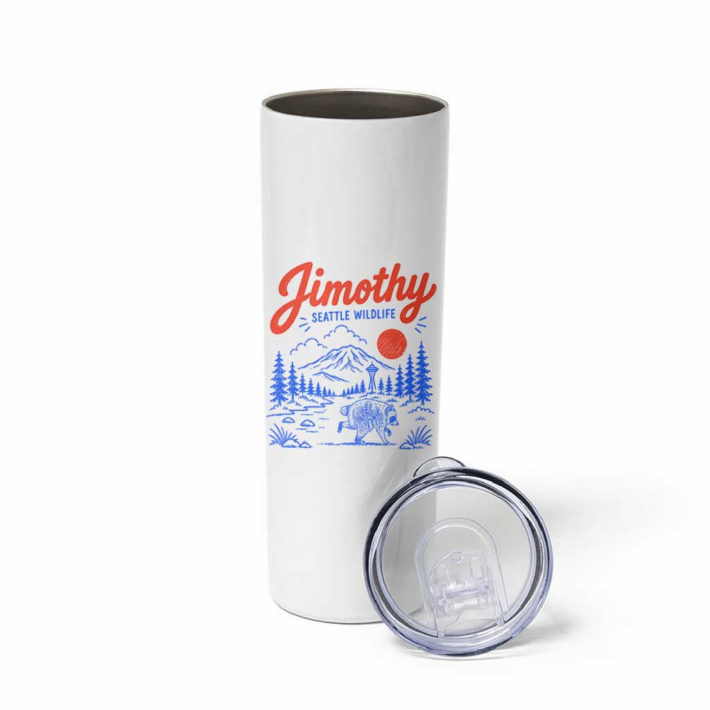 Jimothy Seattle Raccoon Skinny Tumbler Vintage Graphic Viral Short Spine Trash Panda Wildlife