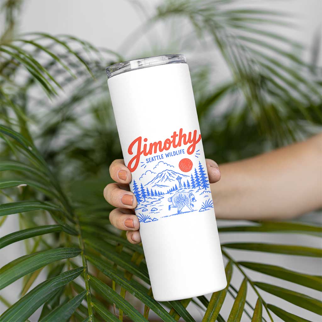 Jimothy Seattle Raccoon Skinny Tumbler Vintage Graphic Viral Short Spine Trash Panda Wildlife
