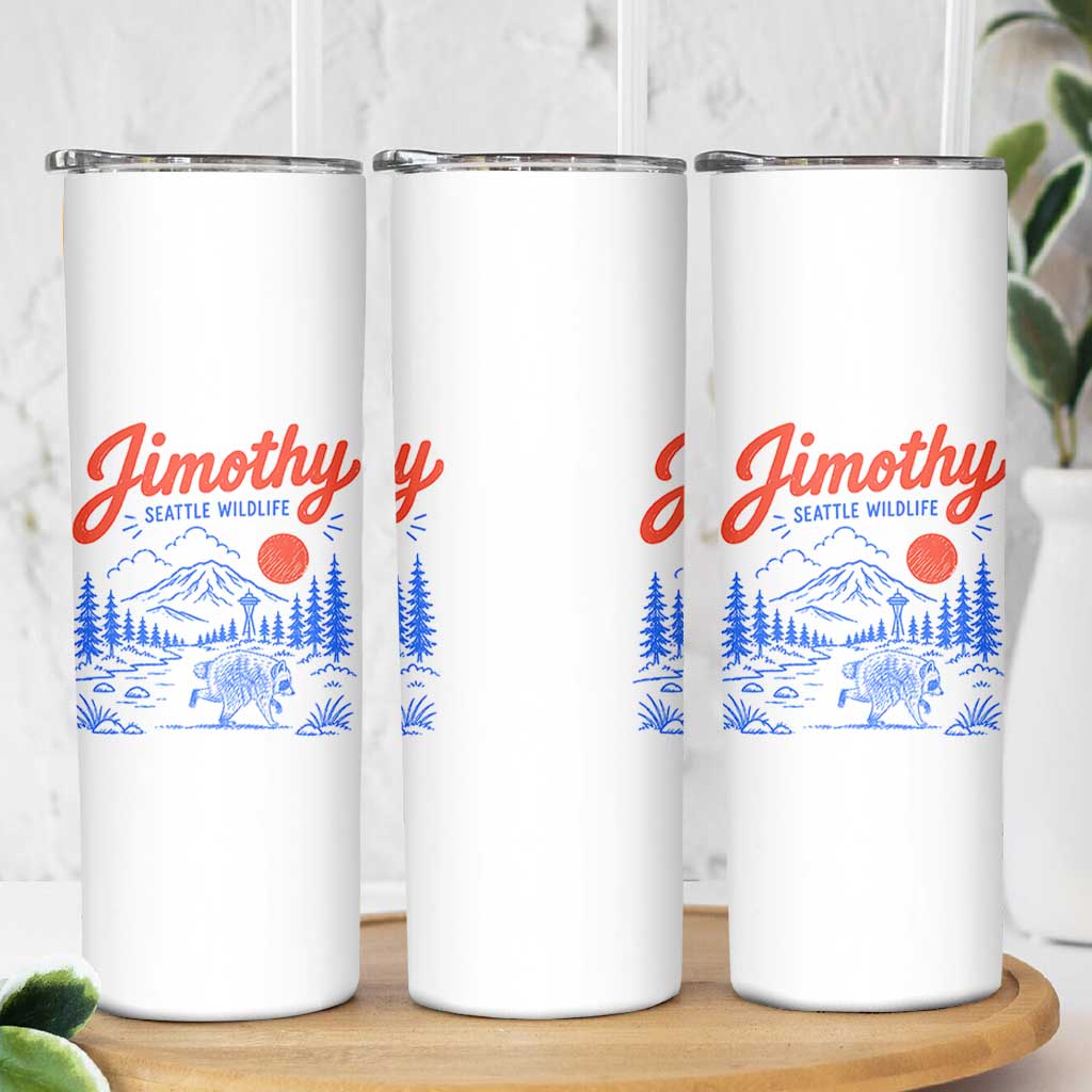 Jimothy Seattle Raccoon Skinny Tumbler Vintage Graphic Viral Short Spine Trash Panda Wildlife