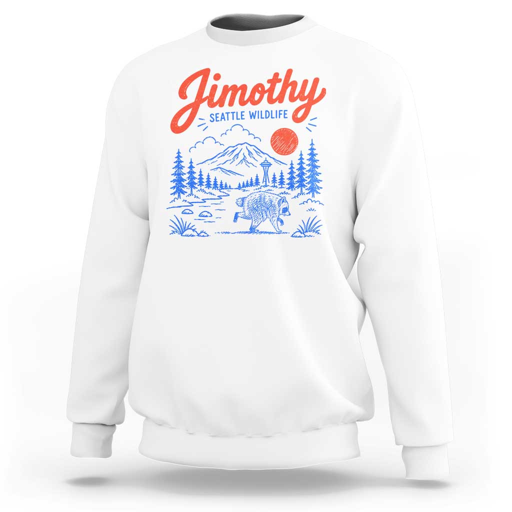 Jimothy Seattle Raccoon Sweatshirt Vintage Graphic Viral Short Spine Trash Panda Wildlife