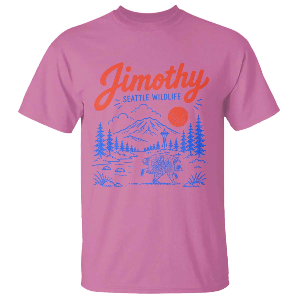 Jimothy Seattle Raccoon T Shirt Vintage Graphic Viral Short Spine Trash Panda Wildlife